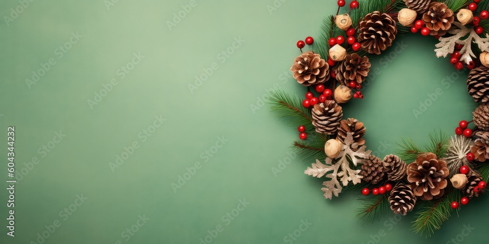 christmas berries, green wreath christmas with generative ai
christmas berries, green wreath christmas with generative ai