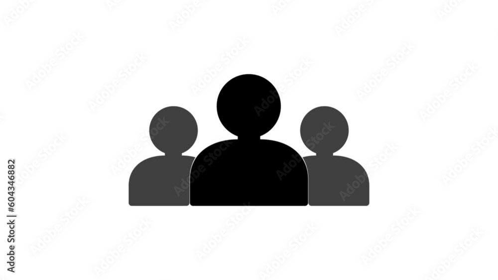 A group of people icon, Animated icon on transparent background, alpha channel included. A group of people icon, Animated icon on transparent background, alpha channel included.