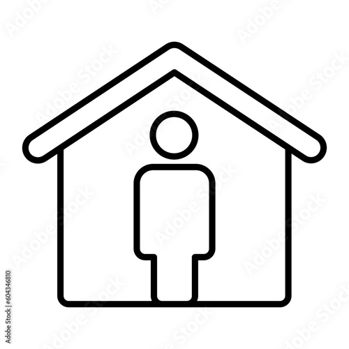 Home Isolation Thin Line Icon