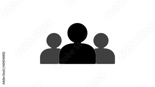 A group of people icon, Animated icon on transparent background, alpha channel included.