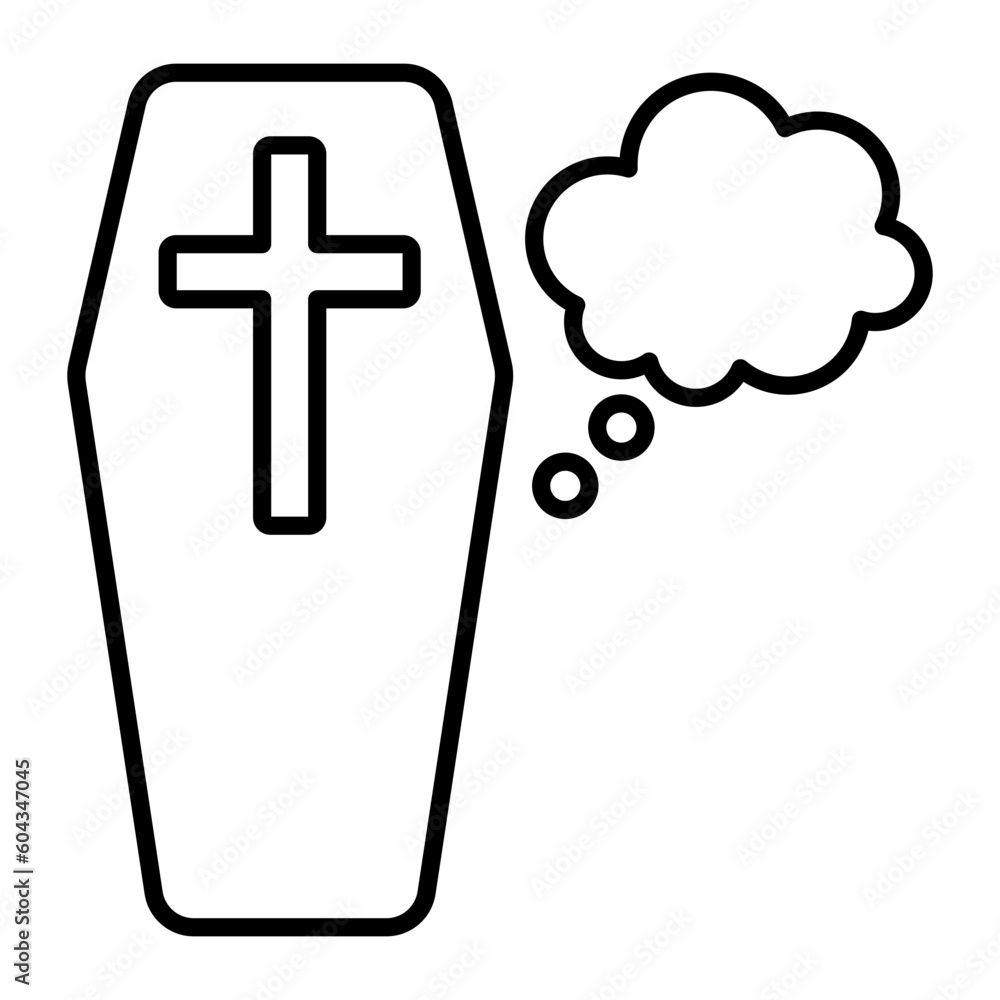Obraz premium Coffin Thin Line Icon