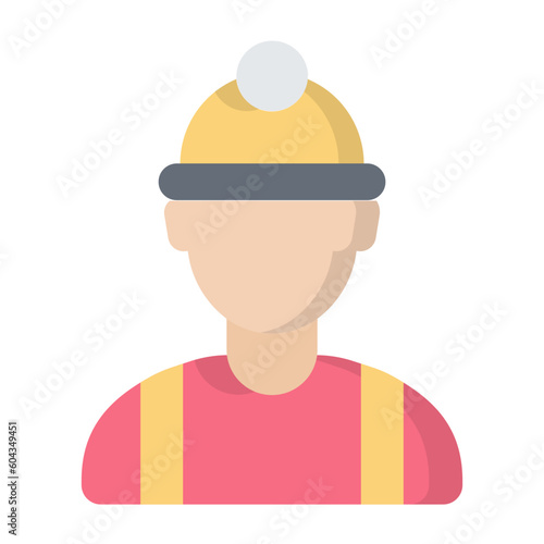 Factory Worker Flat Icon 