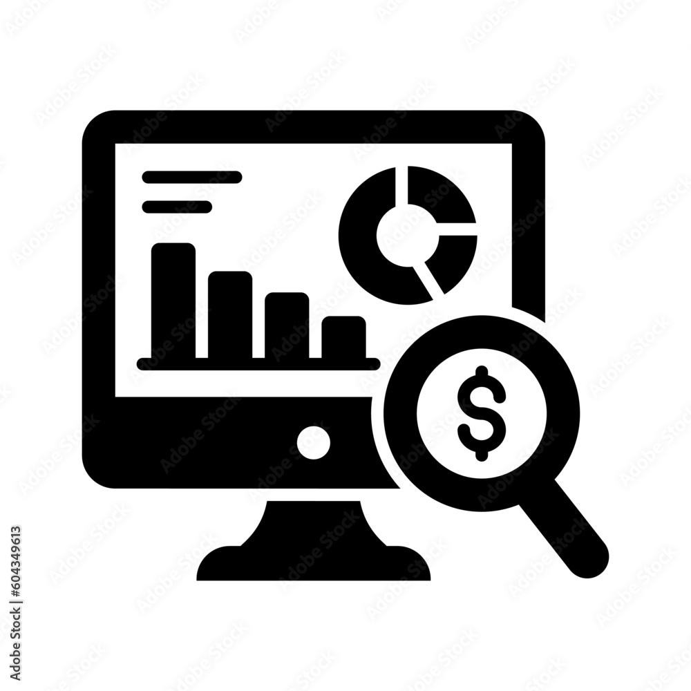 An amazing icon of financial audit in modern style isolated on white background An amazing icon of financial audit in modern style isolated on white background