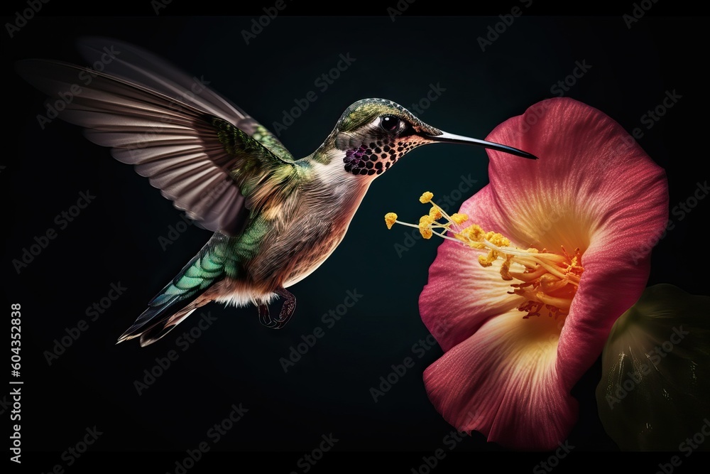 Fototapeta premium Hummingbird pollinating, speed shot