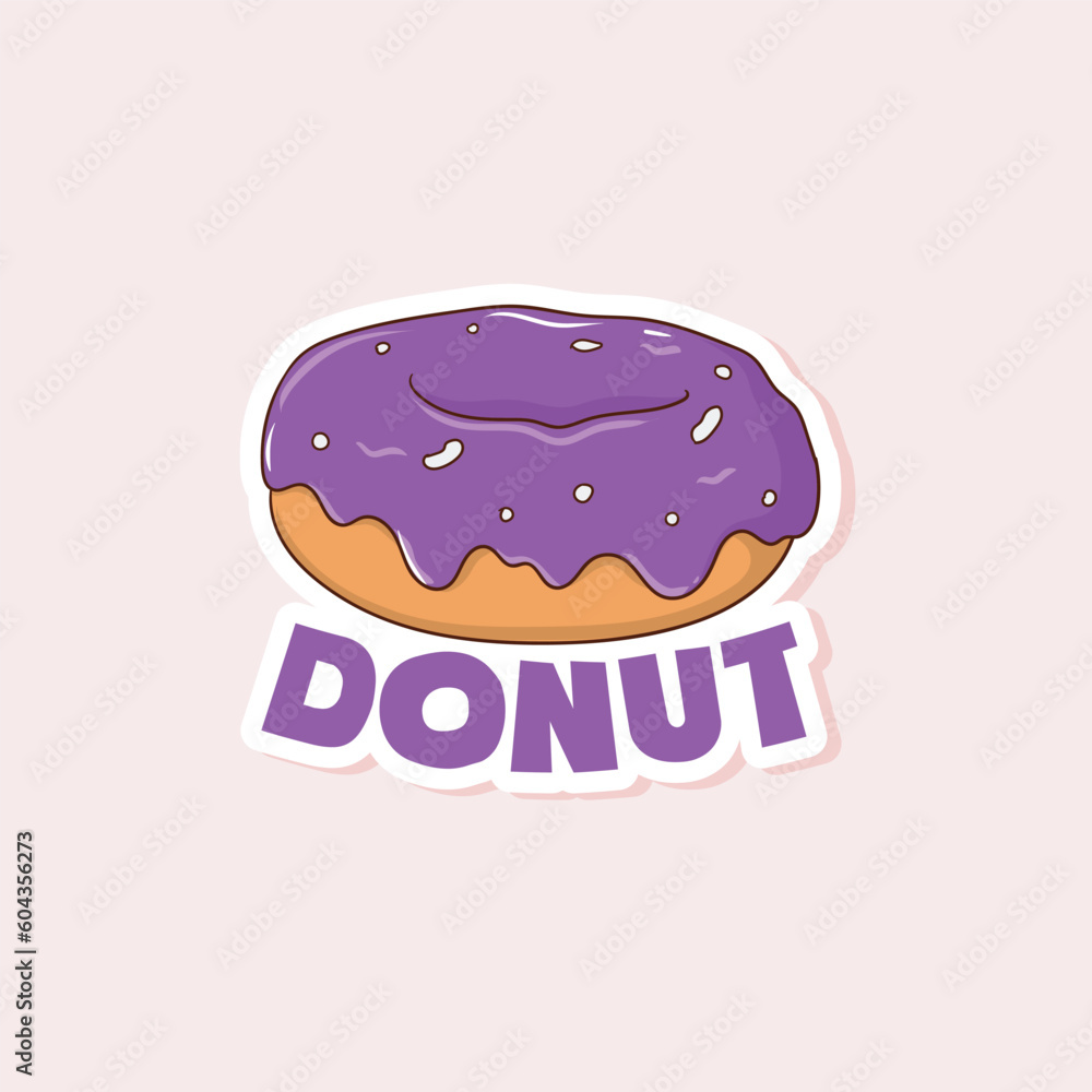 Colorful hand drawn donuts sticker Colorful hand drawn donuts sticker