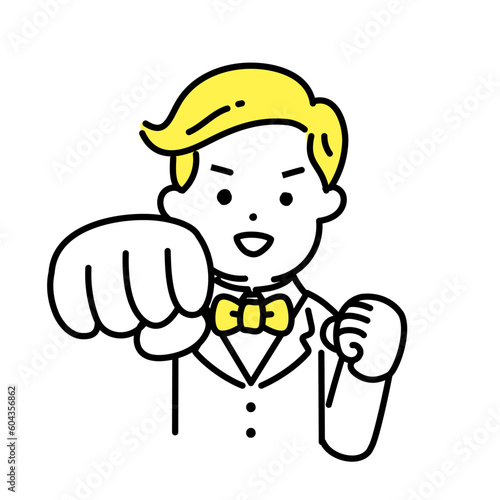 かわいい人物のイラストシリーズ _ 金持ちの男性 _ パンチ