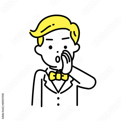 かわいい人物のイラストシリーズ _ 金持ちの男性 _ 内緒話