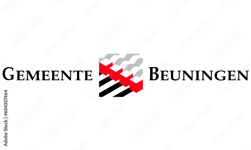 Obraz premium Flag of Beuningen Municipality (Gelderland or Guelders province, Kingdom of the Netherlands, Holland)