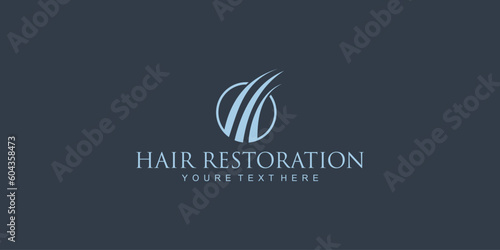 Hair clinic logo design with unique concept premium vector| beauty salon