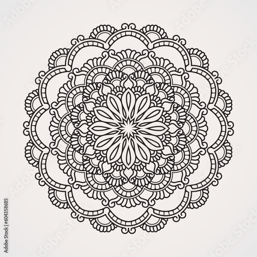 mandala pattern with circular petals. suitable for henna, tattoos, photos, coloring books. islam, hindu,Buddha, india, pakistan, chinese, arab