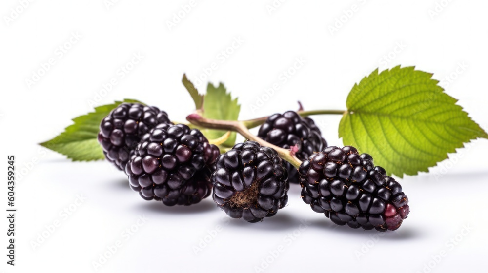 019_Blackberries on a white background, Generative AI 019_Blackberries on a white background, Generative AI