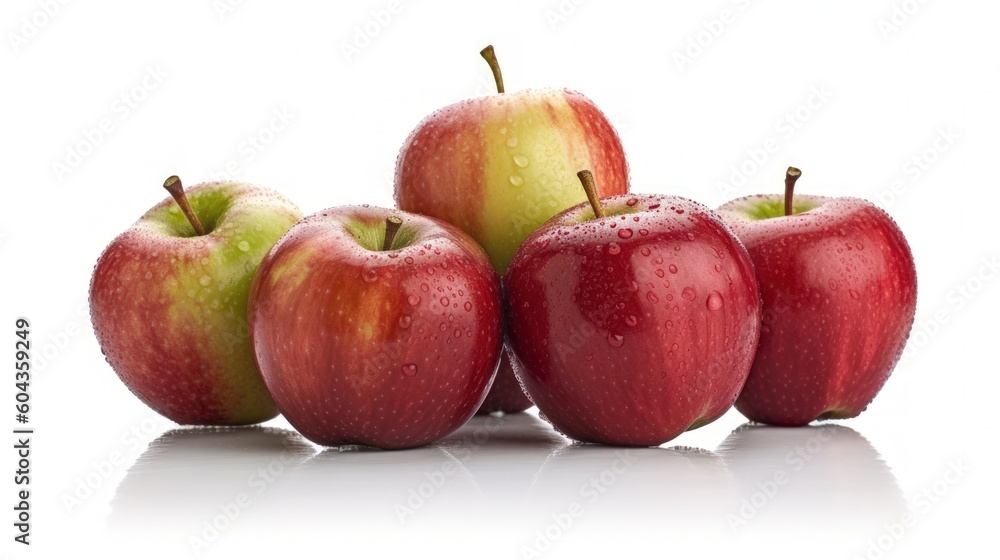 018_Apples on a white background, Generative AI 018_Apples on a white background, Generative AI