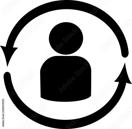 Returning customer icon vector. Existing customer icon.  Replaceable vector design.