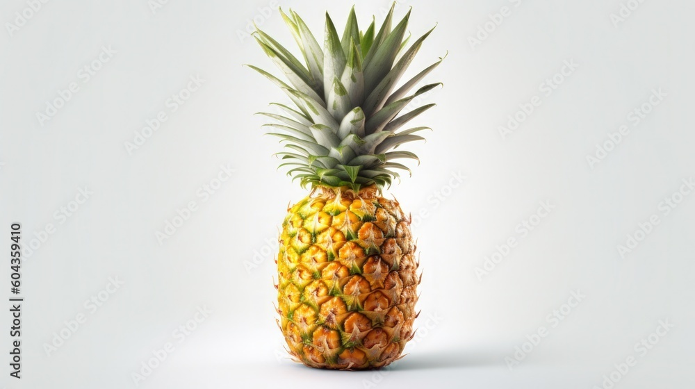 004_A pineapple on a white background, Generative AI 004_A pineapple on a white background, Generative AI