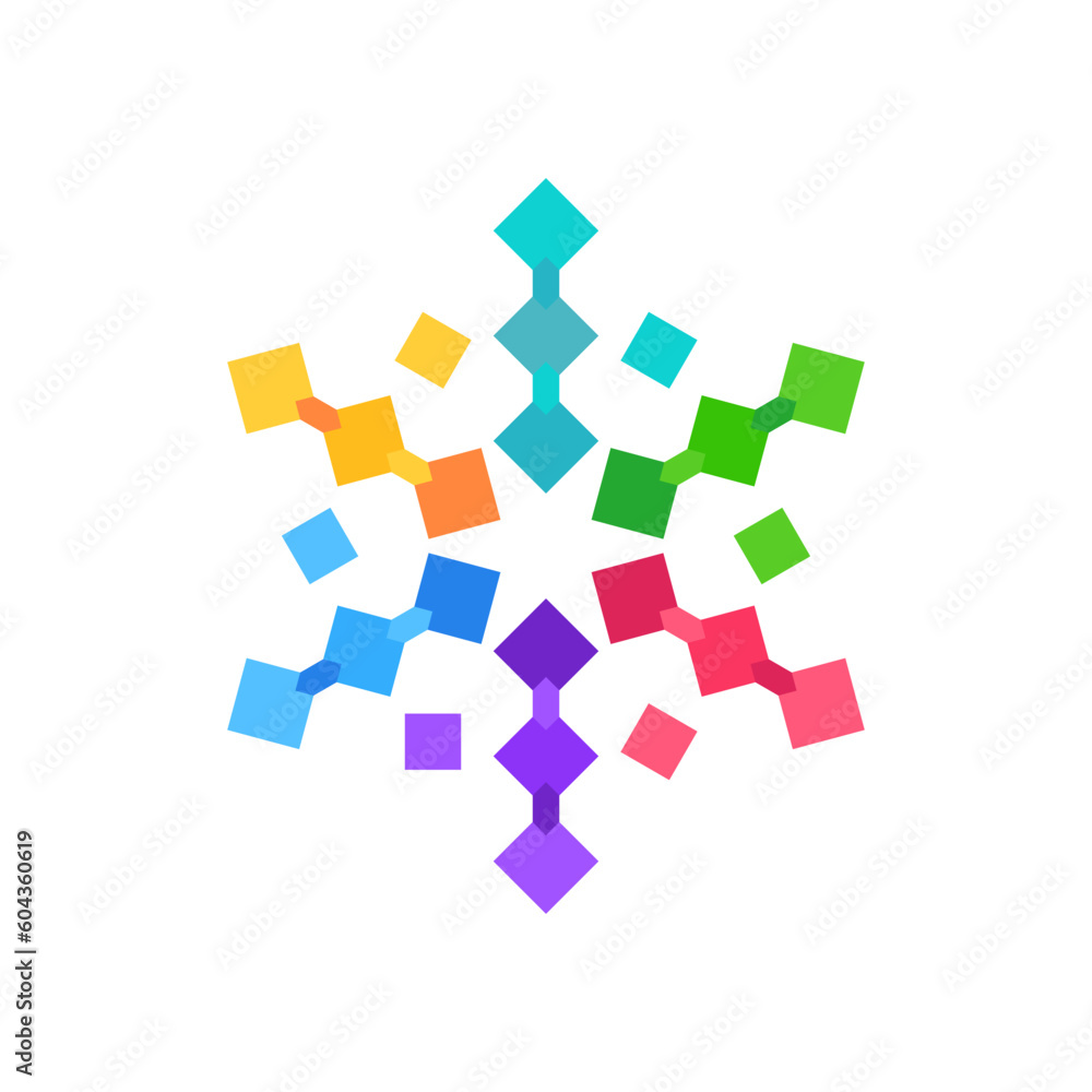 Square connection symbol technology icon logo Square connection symbol technology icon logo