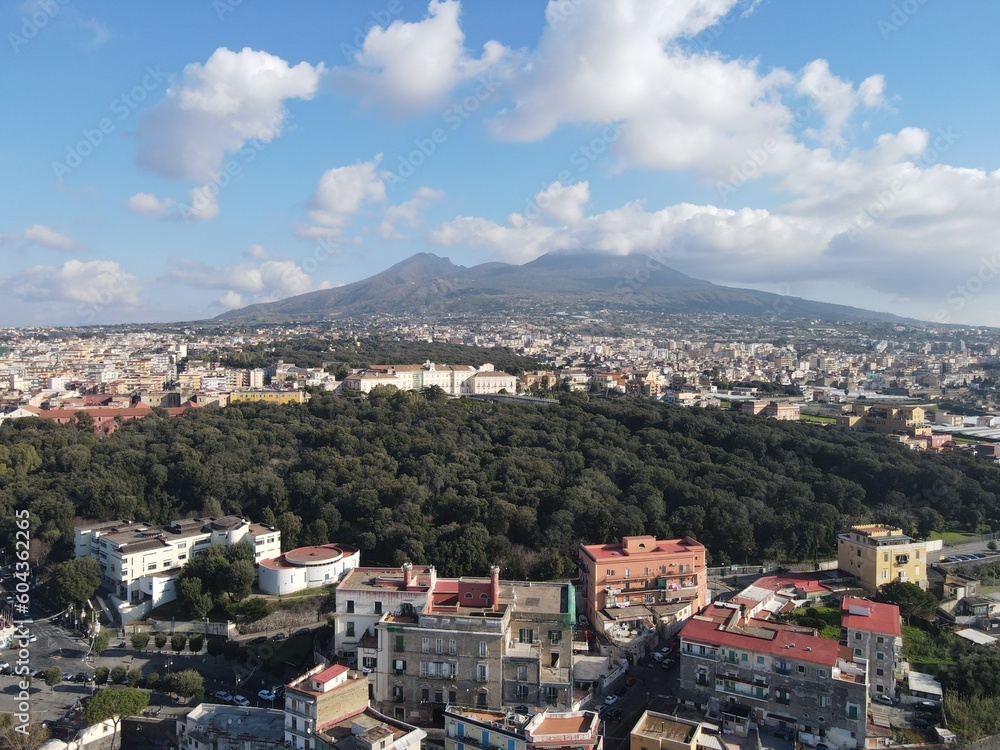 Portici rises on the slopes of the western slope of Vesuvius and occupies a small portion of the territory along the coast of the Gulf of Naples