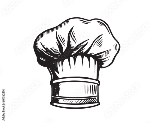 Chef hat hand drawn, vector.	
