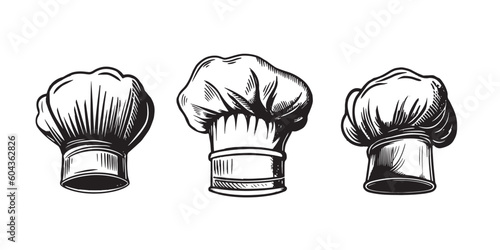 Chef hat hand drawn, vector.	
