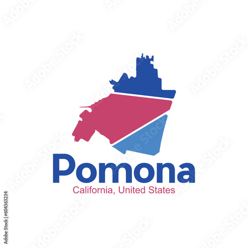 Map Of Pomona California City United States Modern Logo photo