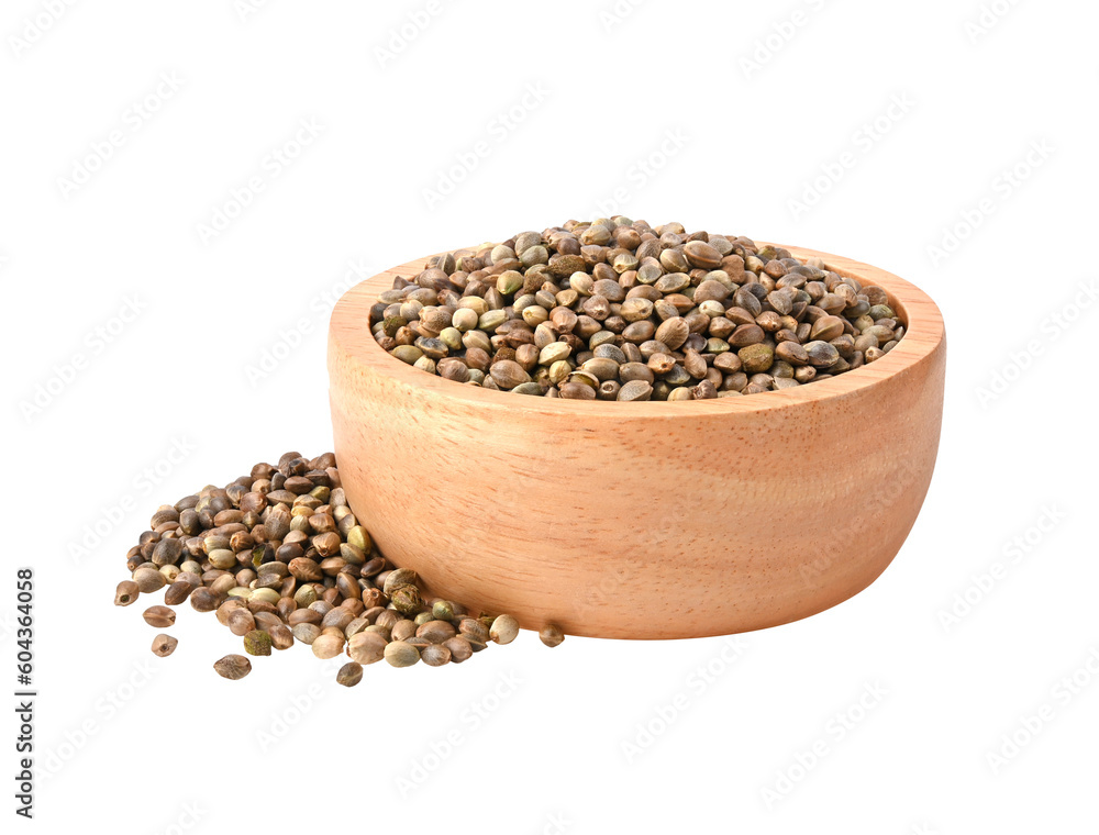 hemp seeds in wooden bowl on transparent png hemp seeds in wooden bowl on transparent png