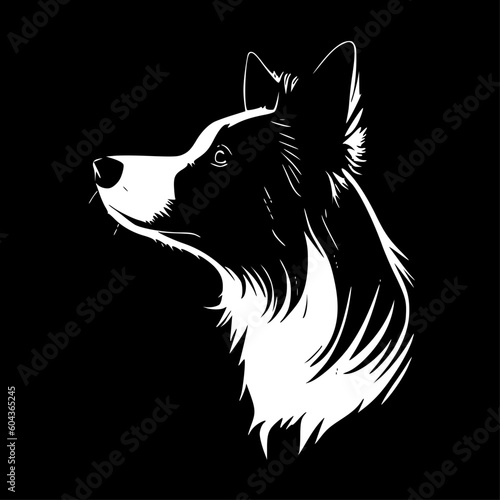 Border Collie | Minimalist and Simple Silhouette - Vector illustration