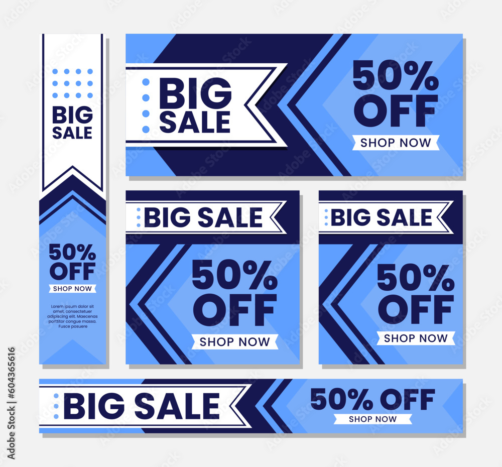 Set big sale banner template flat design Set big sale banner template flat design