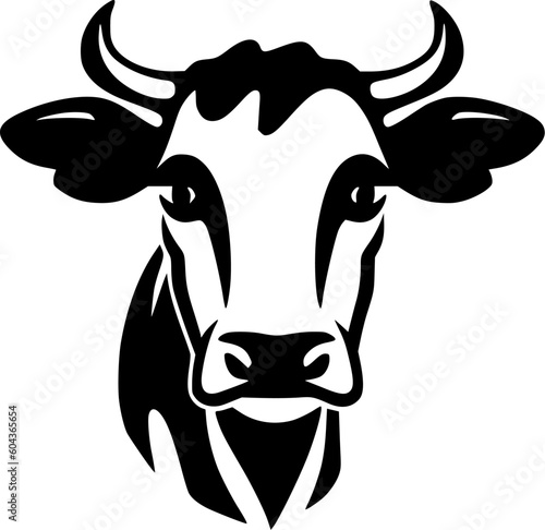 Cow | Black and White Vector illustration