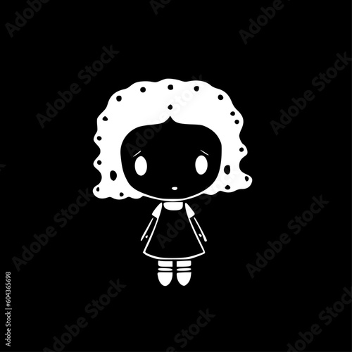 Doll - Minimalist and Flat Logo - Vector illustration