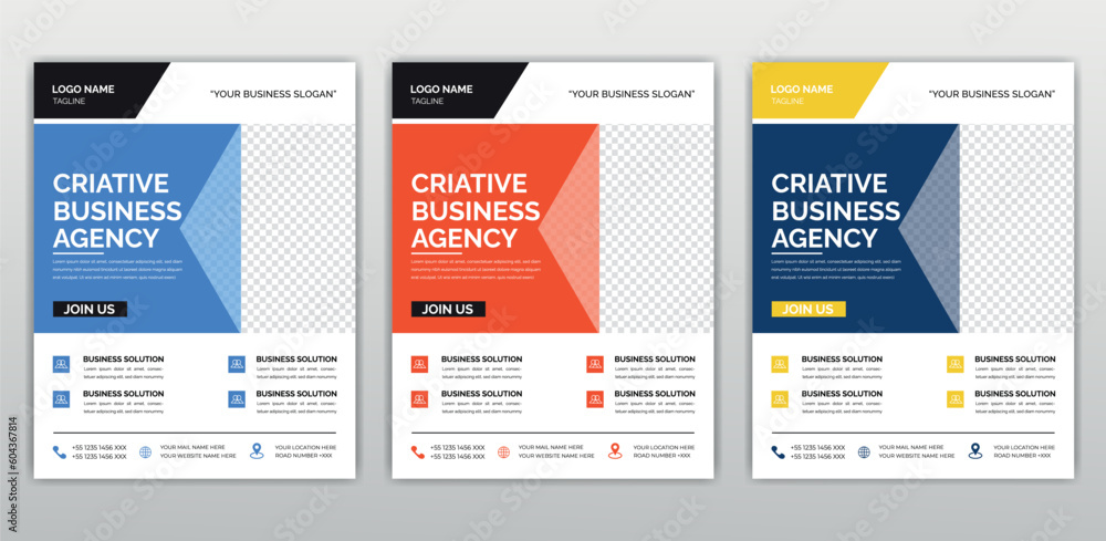 Obraz premium Creative business flyer template design . marketing, business proposal, promotion, advertise, publication, cover page. marketing social media post template.