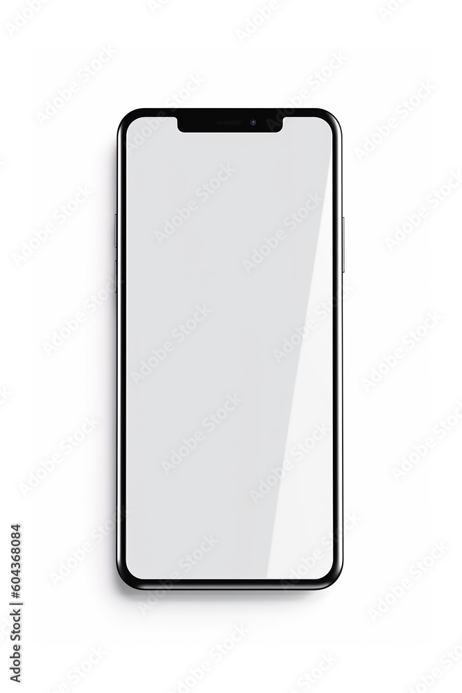 Smart phone mockup isolated on white, modern smartphone template. Generative AI Smart phone mockup isolated on white, modern smartphone template. Generative AI