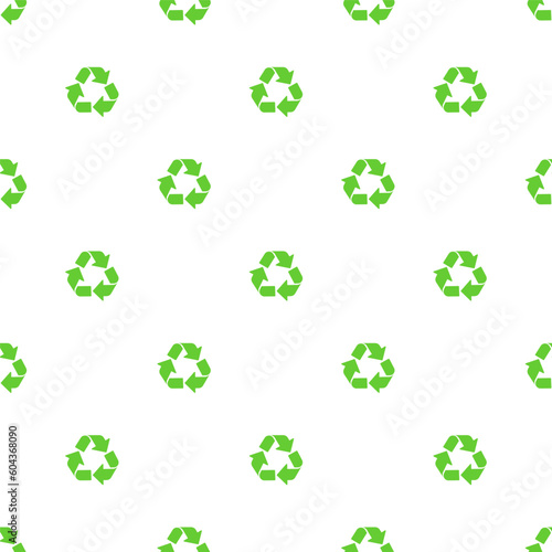 Vector green recycle symbol pattern. Seamless pattern. Recycle pattern. Great for wallpaper  web background  wrapping paper  clothing  fabric  packaging  greeting cards  invitations and more.