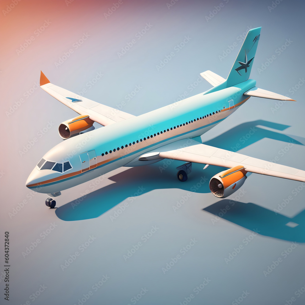 A Beautiful Airplane, AI Generated Image A Beautiful Airplane, AI Generated Image