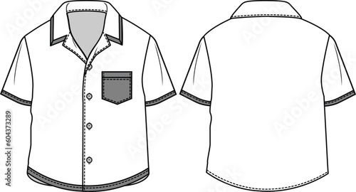 KIDS TODDLER SHIRTS WITH POCKET SKETCH VECTOR
