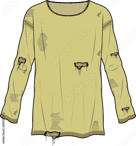 DISTRESSED TUNIC TWEAK TOP AND SHIRT VECTOR