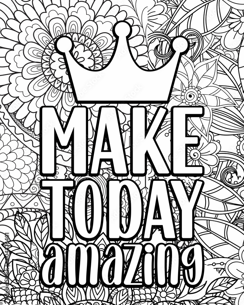 Fototapeta premium Inspirational coloring page