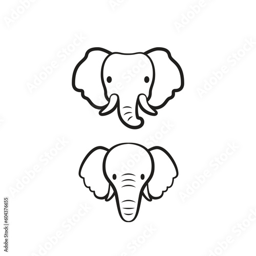 Photography elephant line drawing illustration isolated vector