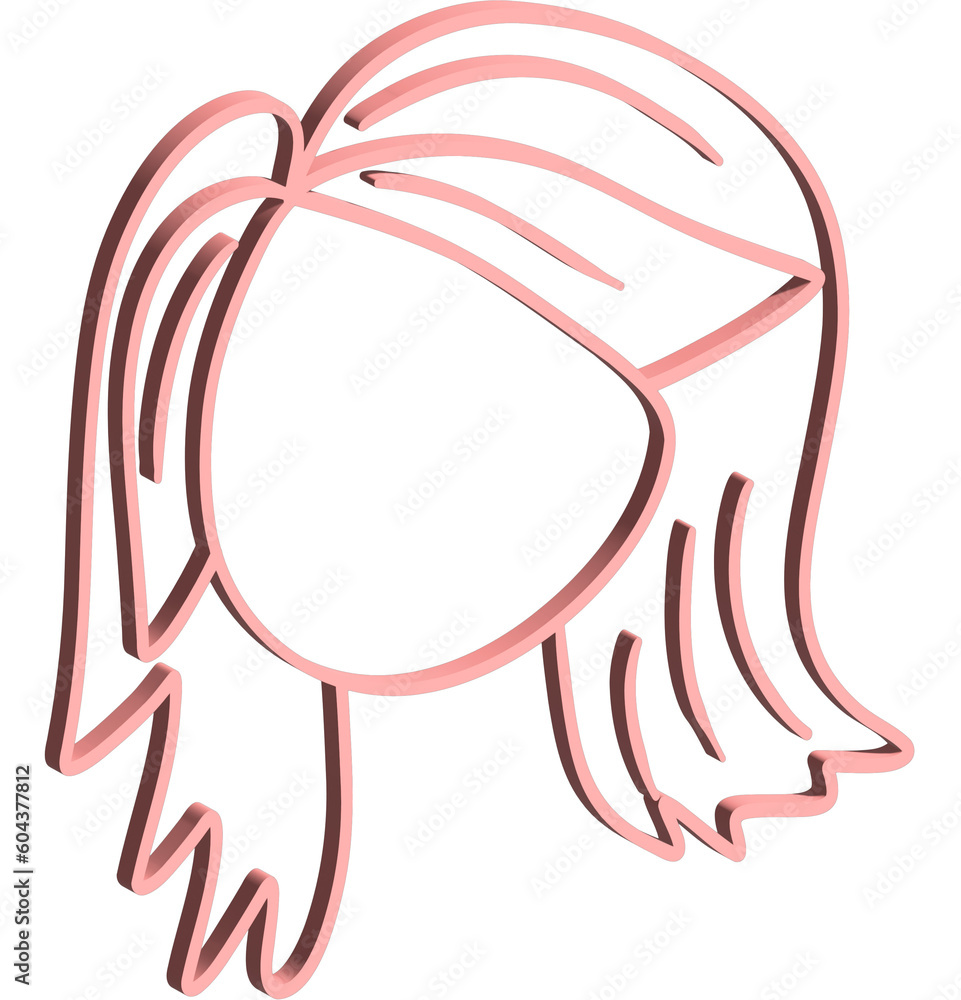 3D doodle girl face silhouette 3D doodle girl face silhouette