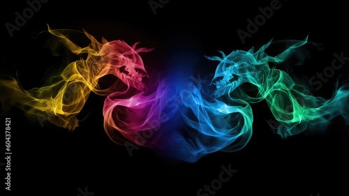 colored smoke motif animal