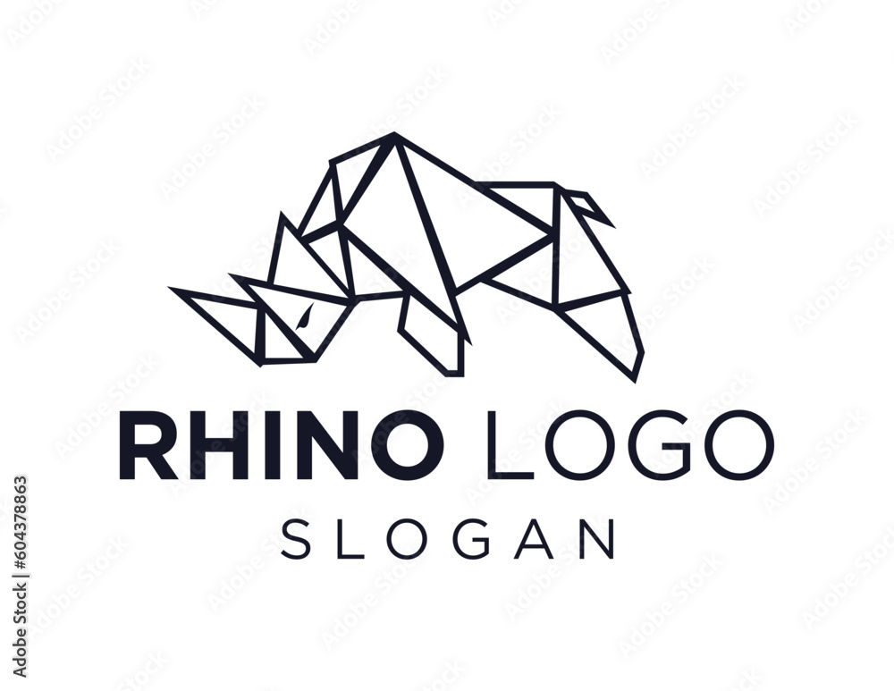 Naklejka premium Logo design about Rhino on a white background. made using the CorelDraw application.