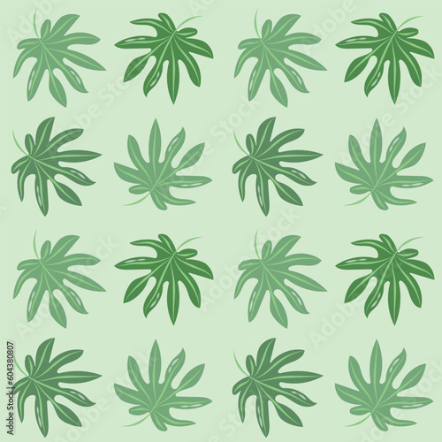 Seamless pattern with tropical leaves