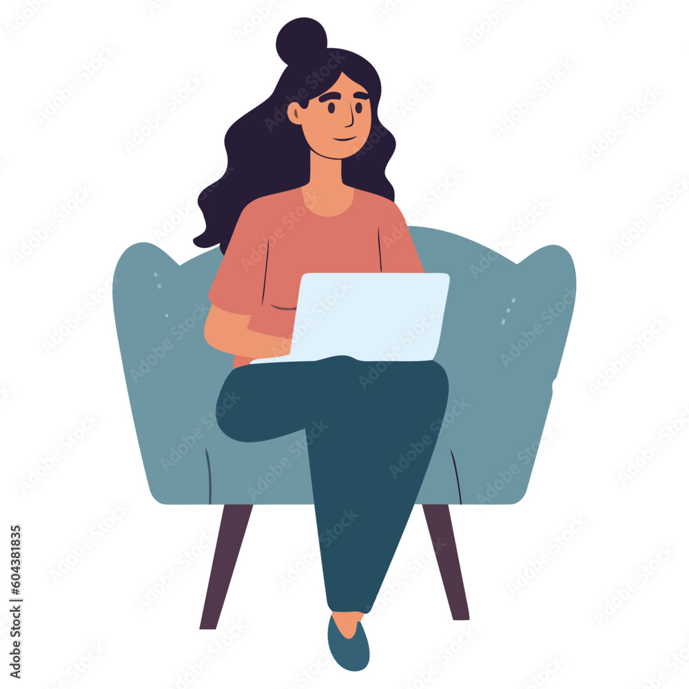 Businesswoman sitting on comfortable chair Businesswoman sitting on comfortable chair