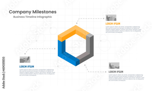 Three-sided square infographic balance of information. Vector illustration.