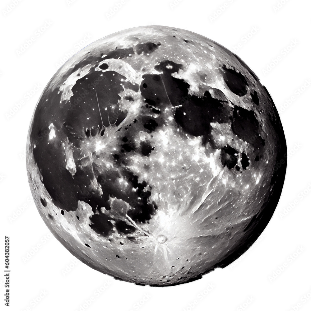 Full moon isolated with no background and shadow Ai generated image Full moon isolated with no background and shadow Ai generated image