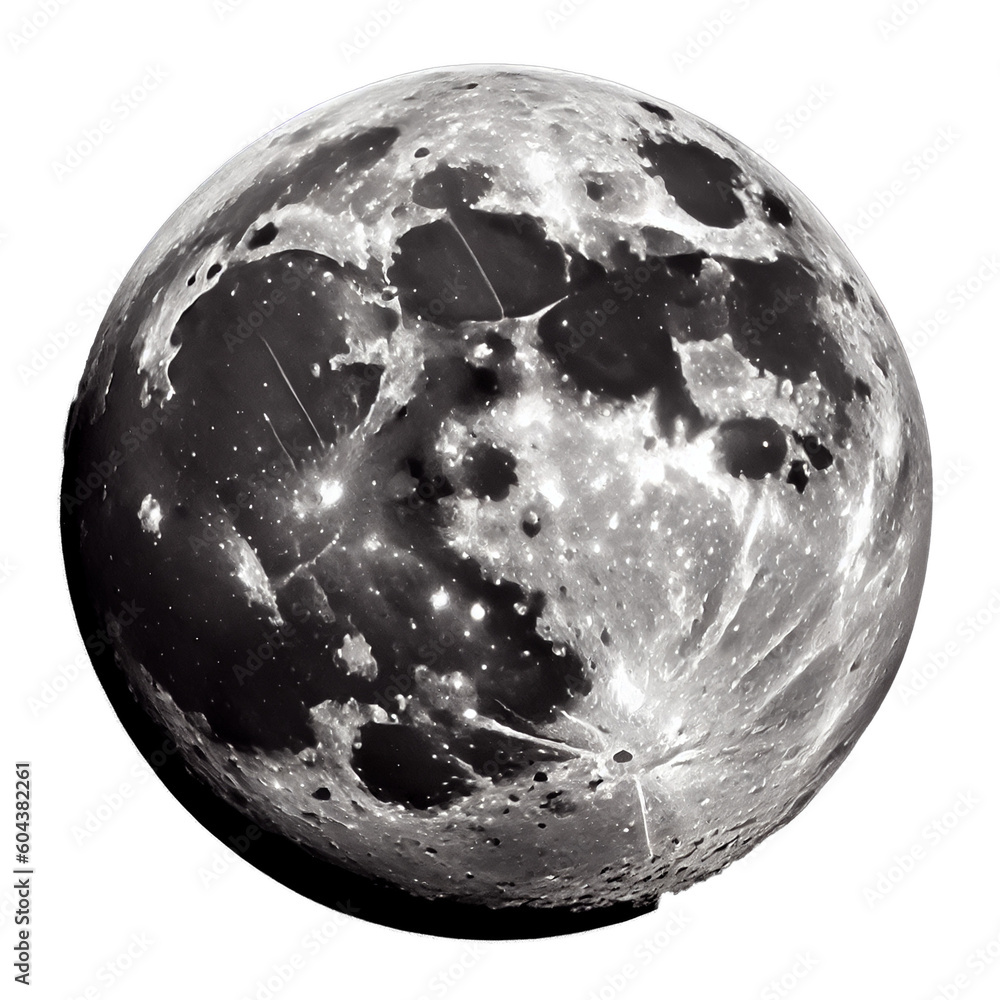 Full moon isolated with no background and shadow Ai generated image ...