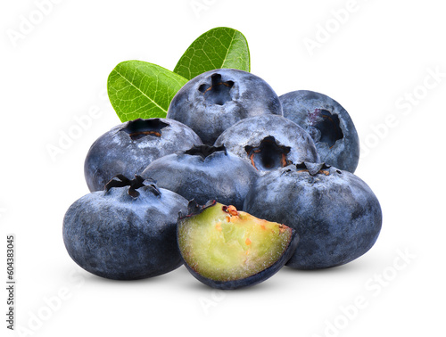 Blueberries closeup isolated on transparent png