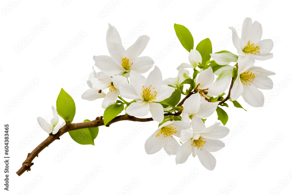 white flowers of tree on white. Generative Ai white flowers of tree on white. Generative Ai