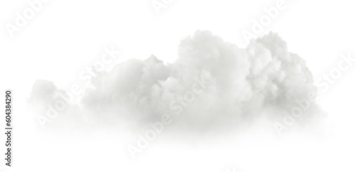 Realistic white clear soft cloud on transparent backgrounds 3d render png