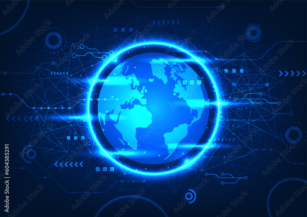 Earth technology background with circuits The technology of the world that arises has a circuit as a component for the system to be efficient. It is an innovation that helps people's business grows Earth technology background with circuits The technology of the world that arises has a circuit as a component for the system to be efficient. It is an innovation that helps people's business grows