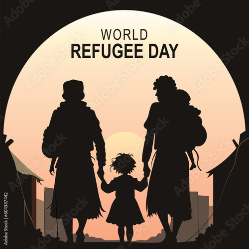 World Refugee Day background.