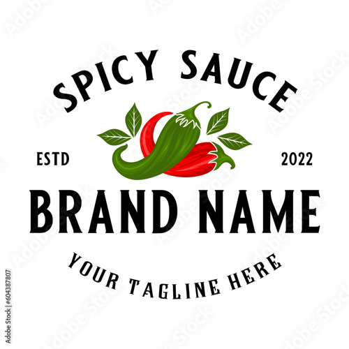 hot sauce logo design. spicy food cayenne pepper for restaurant sauce industry food products with chili